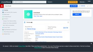 
                            7. Coincheck | Crunchbase