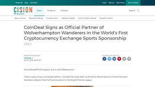 
                            8. CoinDeal Signs as Official Partner of Wolverhampton Wanderers in ...