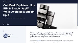 
                            6. CoinDesk Explainer: How BIP 91 Enacts SegWit While Avoiding a ...