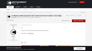 
                            11. CoinHD earn decent Bitcoin for watching youtube - PROMOTIONS / OFF ...