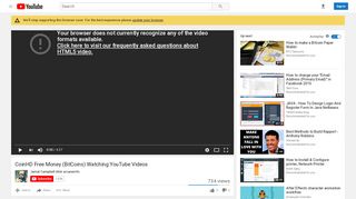 
                            2. CoinHD Free Money (BitCoins) Watching YouTube Videos - YouTube