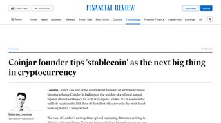 
                            11. Coinjar founder tips 'stablecoin' as the next big thing in cryptocurrency