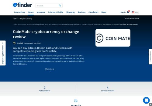 
                            11. CoinMate exchange review 2019 | Features, fees & more | finder.com.au