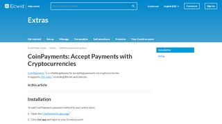 
                            13. CoinPayments: Accept Payments with Cryptocurrencies – Ecwid Help ...