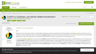 
                            11. CoinPot.co-Guthaben, auf welches Wallet transferieren? - Fragen ...