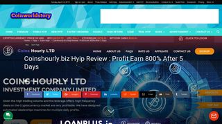 
                            7. Coinshourly.biz Hyip Review : Profit Earn 800% After 5 Days