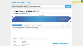 
                            4. coinspacewallet.biz at Website Informer. Visit Coinspacewallet.