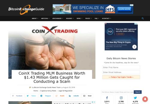 
                            4. CoinX Trading MLM Business Worth $1.43 Million Gets Caught for ...