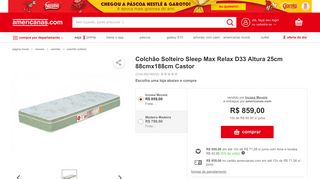 
                            11. Colchão Solteiro Sleep Max Relax D33 Altura 25cm 88cmx188cm ...