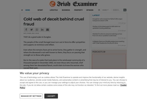 
                            7. Cold web of deceit behind cruel fraud | Irish Examiner