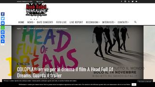 
                            9. COLDPLAY: arriva per al cinema il film A Head Full Of Dreams ...