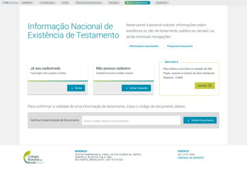 
                            5. Colégio Notarial do Brasil – Pedido de certidão de testamento