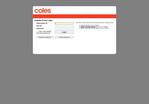 
                            11. Coles WebView Supplier Portal