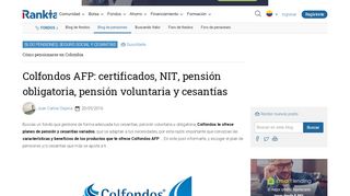 
                            6. Colfondos AFP: certificados, NIT, pensión obligatoria, pensión ...