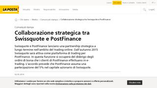 
                            12. Collaborazione strategica tra Swissquote e PostFinance - La Posta