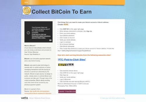 
                            7. Collect BitCoin To Earn