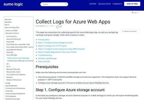 
                            11. Collect Logs for Azure Web Apps - Sumo Logic