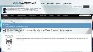 
                            7. Collecting login rewards via the Warframe Nexus app - General ...