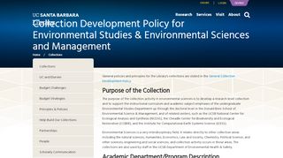 
                            7. Collection Development Policy for Environmental Studies ...