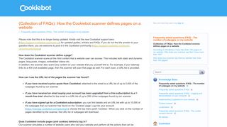 
                            4. (Collection of FAQs): How the Cookiebot scanner defines pages on ...