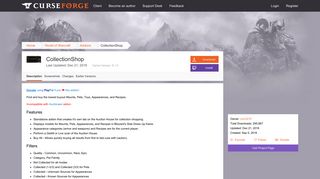 
                            10. CollectionShop - Addons - World of Warcraft - CurseForge