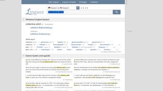 
                            8. collective pitch - Deutsch-Übersetzung – Linguee Wörterbuch