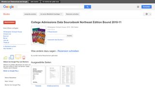 
                            11. College Admissions Data Sourcebook Northeast Edition Bound 2010-11