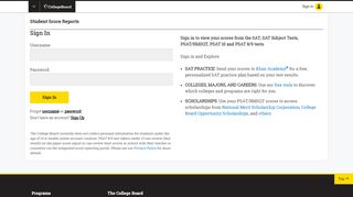 
                            6. College Board View Scores. - Please Sign In