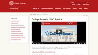 
                            8. College Board's IDOC Service | Financial Aid