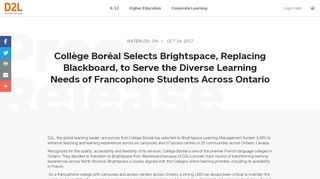 
                            8. Collège Boréal Selects Brightspace, Replacing Blackboard, to Serve ...