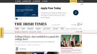 
                            9. College Choice: Am I entitled to a grant for college ... - The Irish Times