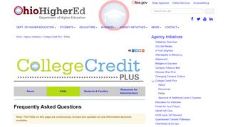 
                            9. College Credit Plus | FAQ | Ohio Higher Ed