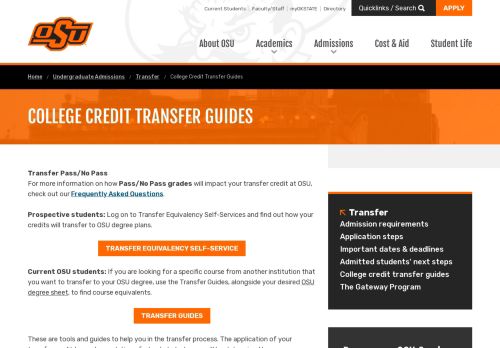 
                            10. College Credit Transfer Guides | Oklahoma State University