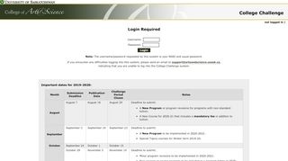 
                            13. College of Arts & Science College Challenge :: Login Required