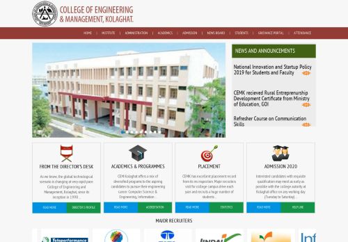 
                            2. College of Engineering and Management, Kolaghat