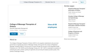 
                            10. College of Massage Therapists of Ontario | LinkedIn