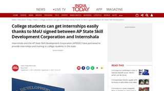 
                            13. College students can get internships easily thanks to MoU signed ...
