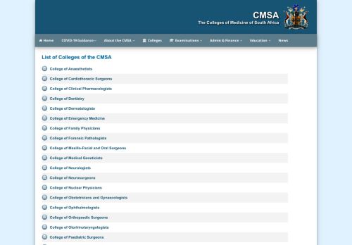 
                            3. Colleges of the CMSA - The Colleges of Medicine of South Africa