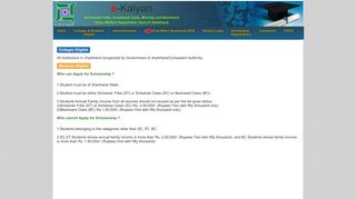 
                            3. Colleges & Students Eligible - eKALYAN::Jharkand - Centre for Good ...
