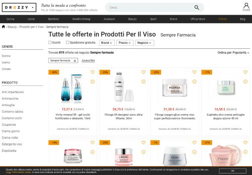 
                            6. Collezione prodotti per il viso sempre farmacia: prezzi, sconti | Drezzy