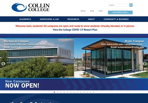 
                            3. Collin College: Homepage