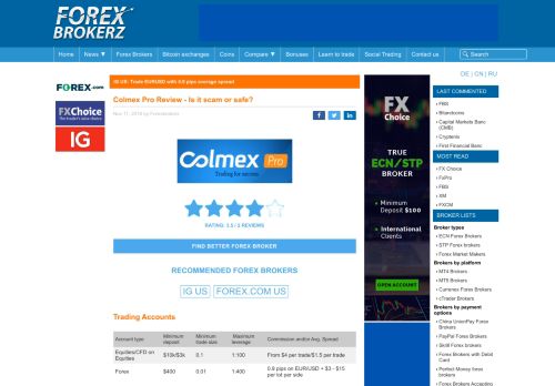
                            10. Colmex Pro Review - Is it scam or safe? - ForexBrokerz.com