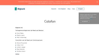 
                            9. Colofon - Bigbank