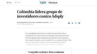 
                            11. Colômbia lidera grupo de investidores contra Adsply | Valor ...
