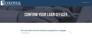 
                            12. Colonial National Mortgage - Select a Loan Officer - Colonial Savings