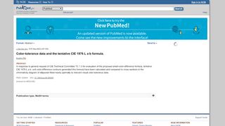 
                            10. Color-tolerance data and the tentative CIE 1976 L a b formula. - NCBI