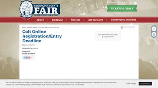 
                            11. Colt Online Registration/Entry Deadline - Washington County Fair
