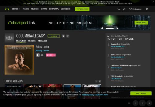 
                            8. Columbia/Legacy Releases & Artists on Beatport