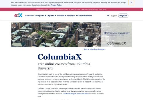 
                            8. ColumbiaX - Free Courses from Columbia University | edX