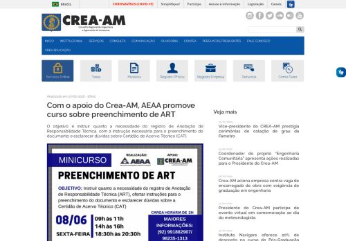 
                            11. Com o apoio do Crea-AM, AEAA promove curso sobre preenchimento ...
